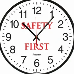 AbilityOne 6645016986556 Clock Wall Quartz &Safety First& 12-3/4& Diameter Black Frame - One-stop shop for professional tools and equipment.