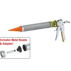 Albion Engineering DL-45-T27A 20oz Air-Powered Bulk Gun w/ Teflon Barrel and Orange Cone Nozzles - One-stop shop for professional tools and equipment.