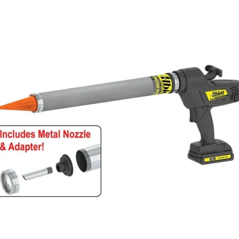 Albion Engineering DL-59-T27E 30oz Cordless Bulk Gun w/ Teflon Barrel and Orange Cone Nozzles 18 Volt - One-stop shop for professional tools and equipment.