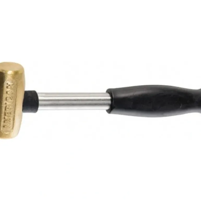 American Hammer AM1BRCG Non-Marring Hammer, 1 lb, 1-1/8& Face Dia, Brass Head - One-stop shop for professional tools and equipment.