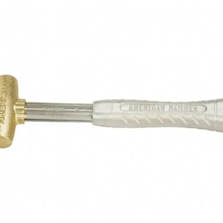 American Hammer AM15BRXAG Non-Marring Hammer, 24 oz, 1-3/4& Face Dia, Brass Head - One-stop shop for professional tools and equipment.