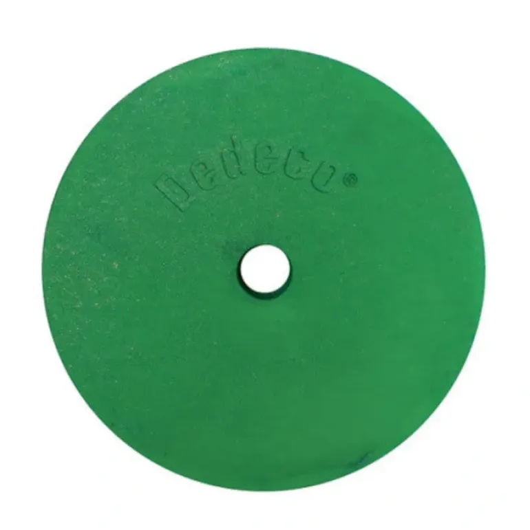 Dedeco 0158 Rubber Abrasive Wheel 4 x 3/4 x 1/2 - Green Medium Silicon Carbide 1/Unit - One-stop shop for professional tools and equipment.