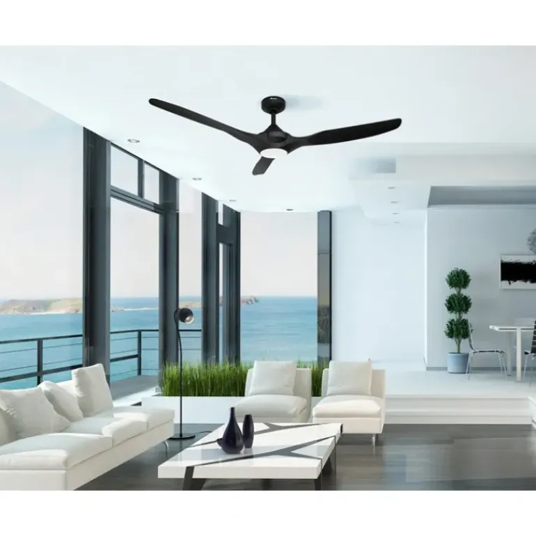 Delta Breez VCA523LED-30-BK Breez Benicia, 52-inch 3-Blade, Wet Rated, Ceiling Fan with LED Light and Remote Control (Black) - One-stop shop for professional tools and equipment.