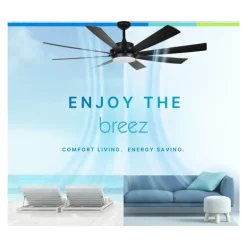 Delta Breez VCA728LED-HEWH Breez Rio Vista, 72-inch 8-Blade, Wet Rated, Ceiling Fan with LED Light and Remote Control (White) - One-stop shop for professional tools and equipment.