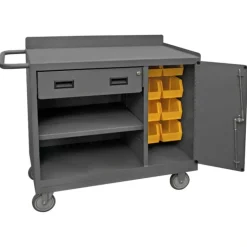Durham 2212A-BLP-8B-LU-95 MOBILE BENCH CABINET, 8 YELLOW BINS, 18-1/4 X 42-1/8 X 36-3/8 - One-stop shop for professional tools and equipment.