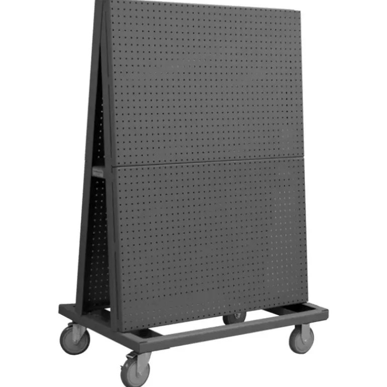 Durham AF-2436-PB-5PU-95 A-FRAME TRUCK, PEGBOARD PANELS, GRAY, 24 X 36-3/4 X 55-3/4 - One-stop shop for professional tools and equipment.