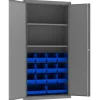 Durham 3602-BLP-14-2S-5295 CABINET, 14 GAUGE, 2 SHELF, 14 BLUE BIN , 36 X 18 X 72 - One-stop shop for professional tools and equipment.