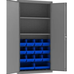 Durham 3602-BLP-14-2S-5295 CABINET, 14 GAUGE, 2 SHELF, 14 BLUE BIN , 36 X 18 X 72 - One-stop shop for professional tools and equipment.