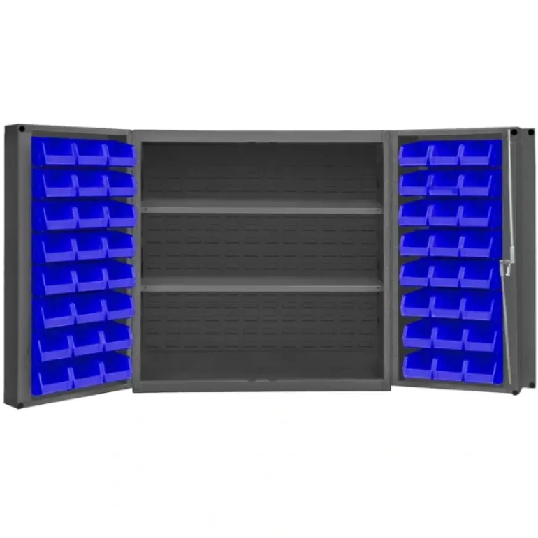 Durham DC-243636-48-2S-5295 CABINET, 14 GAUGE, 2 SHELF, 48 BLUE BIN , 36 X 24 X 36 - One-stop shop for professional tools and equipment.
