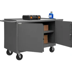 Durham 3400-95 MOBILE BENCH CABINET, 1 SHELF, 2 DOORS, 24-1/4 X 66-1/8 X 37-3/4 - One-stop shop for professional tools and equipment.