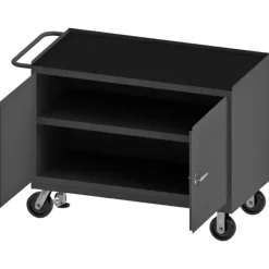 Durham 3412-RM-FL-95 MOBILE BENCH CABINET, BLACK RUBBER MAT, 24-1/4 X 54-1/8 X 37-3/4 - One-stop shop for professional tools and equipment.
