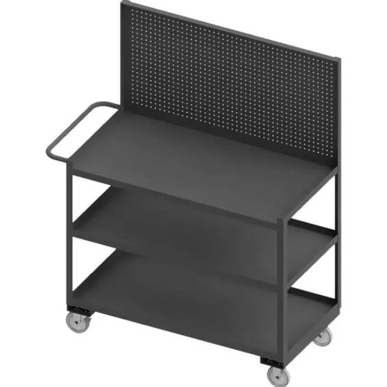 Durham RSC-2436-3-PB-95 STOCK CART, 3 SHELF, PEGBOARD, 24-1/4 X 42-1/4 X 67-5/8 - One-stop shop for professional tools and equipment.