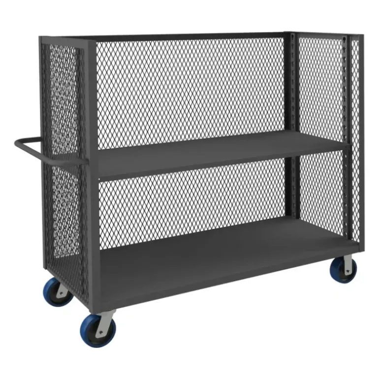 Durham 3ST-EX3048-1AS-6PU-95 3 SIDED MESH TRUCK, 1 ADJUSTABLE SHELF, 30 X 48 - One-stop shop for professional tools and equipment.