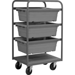 Durham TBR-183042-3-5PO-95 TUB RACK, 3 GRAY BINS AND BOTTOM SHELF, 18-3/4 X 26 X 42 - One-stop shop for professional tools and equipment.