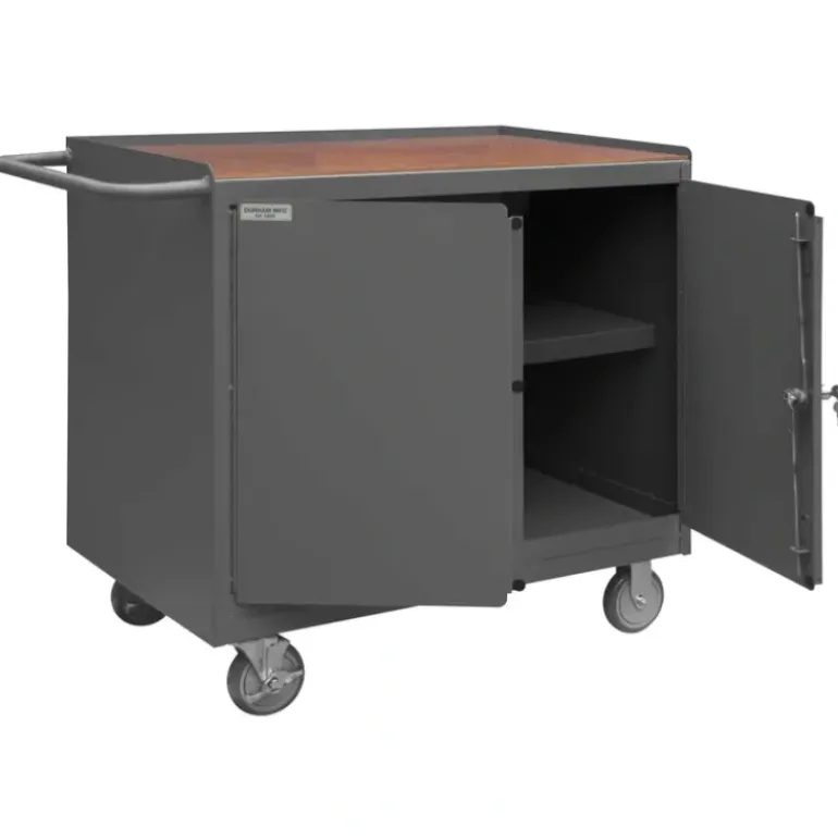 Durham 3113-TH-95 MOBILE BENCH CABINET, 1 SHELF, HARD BOARD TOP, 24-1/4 X 42-1/8 X 36-3/8 - One-stop shop for professional tools and equipment.