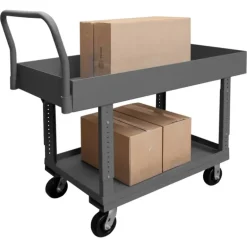 Durham WHPT6A24485PH95 PLATFORM TRUCK, WORK HEIGHT, 2 SHELF, TOP SHELF 6³ LIP, 2000 LBS. CAPACITY, 24 X 48 - One-stop shop for professional tools and equipment.