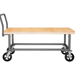 Durham WHPTA-WD-3060-8MR-95 PLATFORM TRUCK, ADJUSTABLE HEIGHT, WOOD DECK , 1800 LBS. CAPACITY, 30 X 60 - One-stop shop for professional tools and equipment.