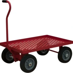 Durham 5WTP-2436-LU-10SPN-17T 5TH WHEEL PLATFORM TRUCK, PERFORATED DECK, LIPS UP, RED, 24 X 38-5/16 X 38-1/4 - One-stop shop for professional tools and equipment.