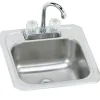 Elkay BCRA150C Celebrity® Stainless Steel 15& x 15& x 6-1/8& 2-Hole Single Bowl Drop-in Bar Sink + Faucet Kit - One-stop shop for professional tools and equipment.