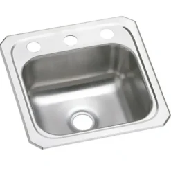 Elkay BCR15 Celebrity® Stainless Steel 15& x 15& x 6-1/8& Single Bowl Drop-in Bar Sink - One-stop shop for professional tools and equipment.