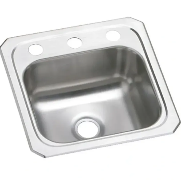 Elkay BCR15 Celebrity® Stainless Steel 15& x 15& x 6-1/8& Single Bowl Drop-in Bar Sink - One-stop shop for professional tools and equipment.