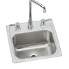 Elkay BLH15C Lustertone® Classic Stainless Steel 15& x 15& x 7-1/8& 3-Hole Single Bowl Drop-in Bar Sink + Faucet Kit - One-stop shop for professional tools and equipment.