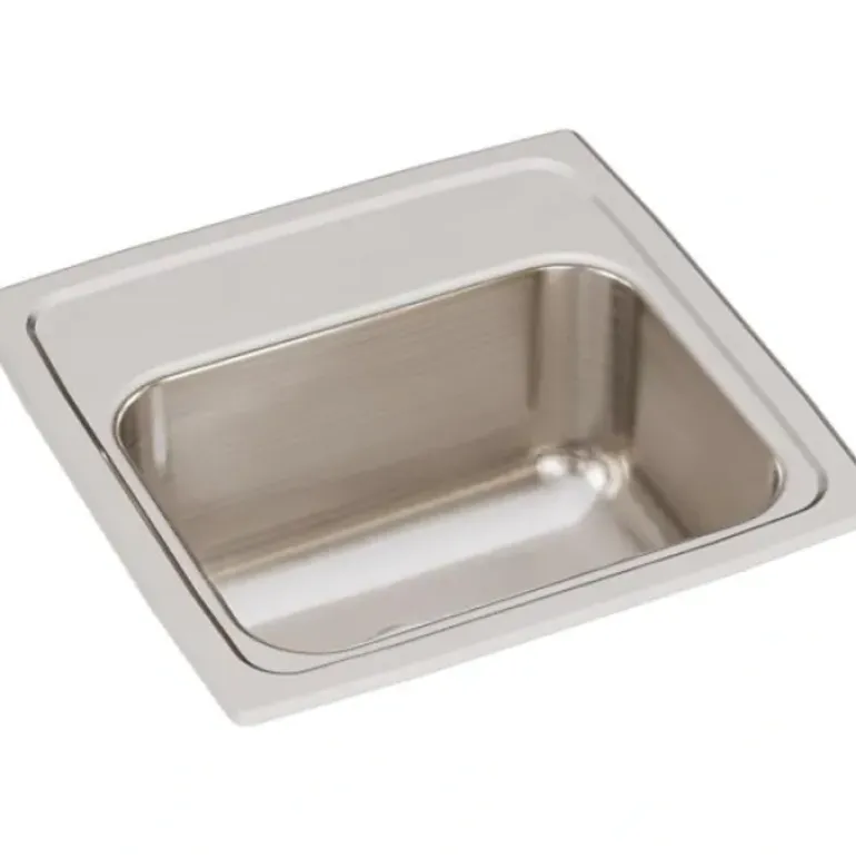 Elkay BLR1516 Lustertone® Classic Stainless Steel 15& x 15& x 7-1/8& Single Bowl Drop-in Bar Sink with 3-1/2& Drain - One-stop shop for professional tools and equipment.