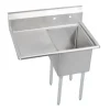 Elkay 1C18X18-L-18X Dependabilt Stainless Steel 38-1/2& x 23-13/16& x 44-3/4& 16 Gauge One Compartment Sink w/ 18& Left Drainboard and Stainless Steel Legs - One-stop shop for professional tools and equipment.