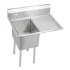 Elkay 1C18X24-R-24X Dependabilt Stainless Steel 44-1/2& x 29-13/16& x 44-3/4& 16 Gauge One Compartment Sink w/24& Right Drainboard and Stainless Steel Legs - One-stop shop for professional tools and equipment.