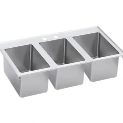 Elkay DI-3C-101410X Stainless Steel 37& x 19& x 10& 18 Gauge Three Drop-In Compartment Sink - One-stop shop for professional tools and equipment.