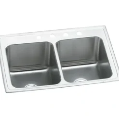 Elkay DLR251910 Lustertone® Classic Stainless Steel 25& x 19-1/2& x 10-1/8& Equal Double Bowl Drop-in Sink - One-stop shop for professional tools and equipment.