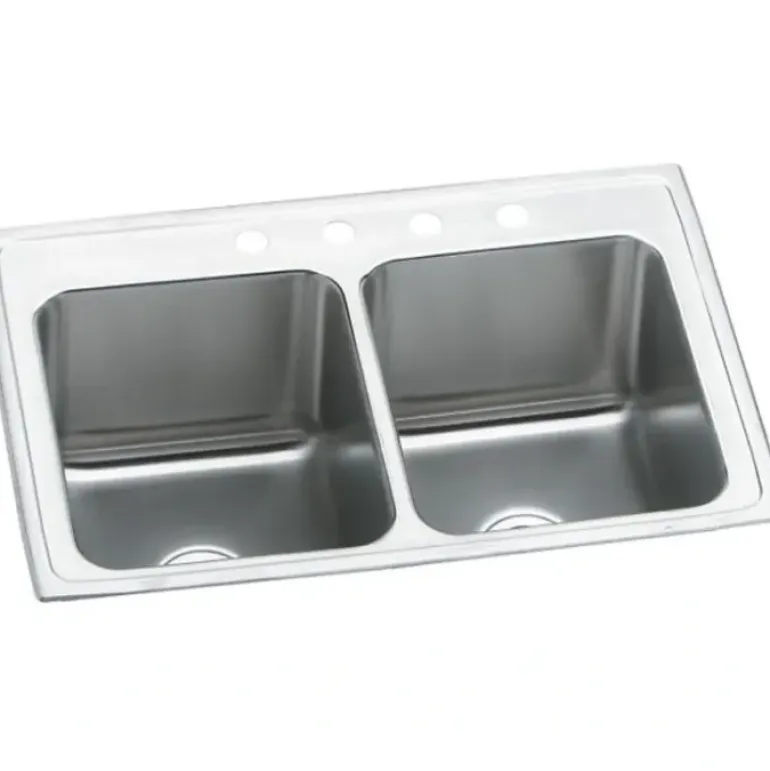 Elkay DLR251910 Lustertone® Classic Stainless Steel 25& x 19-1/2& x 10-1/8& Equal Double Bowl Drop-in Sink - One-stop shop for professional tools and equipment.