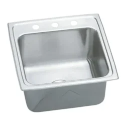 Elkay DLRQ191910 Lustertone® Classic Stainless Steel 19-1/2& x 19& x 10-1/8& Single Bowl Drop-in Laundry Sink with Quick-clip - One-stop shop for professional tools and equipment.
