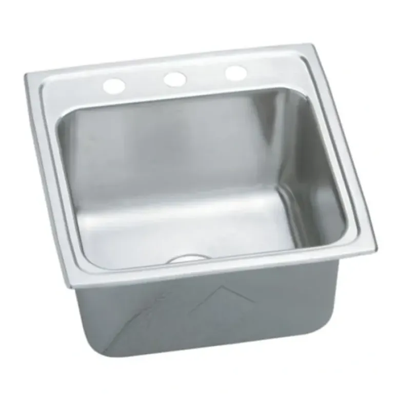 Elkay DLRQ191910 Lustertone® Classic Stainless Steel 19-1/2& x 19& x 10-1/8& Single Bowl Drop-in Laundry Sink with Quick-clip - One-stop shop for professional tools and equipment.