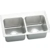 Elkay DLRQ331910 Lustertone® Classic Stainless Steel 33& x 19-1/2& x 10-1/8& Equal Double Bowl Drop-in Sink with Quick-clip - One-stop shop for professional tools and equipment.