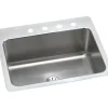 Elkay DLSR272210PD Lustertone® Classic Stainless Steel 27& x 22& x 10& Single Bowl Dual Mount Sink with Perfect Drain® - One-stop shop for professional tools and equipment.