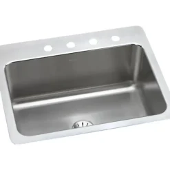 Elkay DLSR272210PD Lustertone® Classic Stainless Steel 27& x 22& x 10& Single Bowl Dual Mount Sink with Perfect Drain® - One-stop shop for professional tools and equipment.