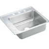 Elkay DRKADQ222045L Lustertone® Classic Stainless Steel 22& x 19-1/2& x 4-1/2& Single Bowl Drop-in Classroom ADA Sink - One-stop shop for professional tools and equipment.