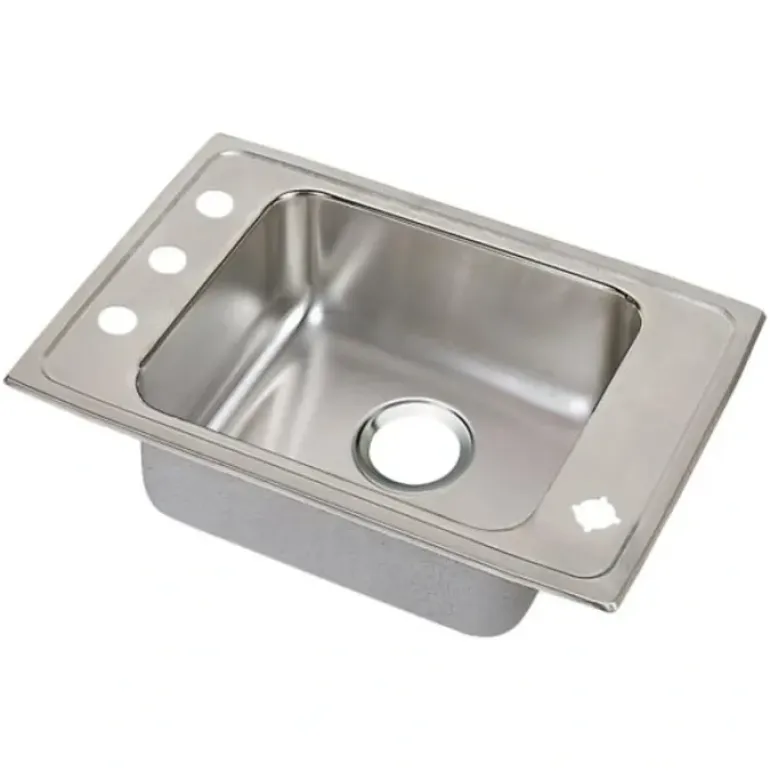 Elkay DRKADQ3119652LM Lustertone® Classic Stainless Steel 31& x 19-1/2& x 6-1/2& 2LM-Hole Single Bowl Drop-in Classroom ADA Sink with Quick-clip - One-stop shop for professional tools and equipment.