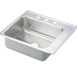 Elkay DRKAD252240R Lustertone® Classic Stainless Steel 25& x 22& x 4& Single Bowl Drop-in Classroom ADA Sink - One-stop shop for professional tools and equipment.