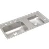 Elkay DRKAD371765R4 Lustertone® Classic Stainless Steel 37-1/4& x 17& x 6-1/2& Double Bowl Drop-in Classroom ADA Sink - One-stop shop for professional tools and equipment.