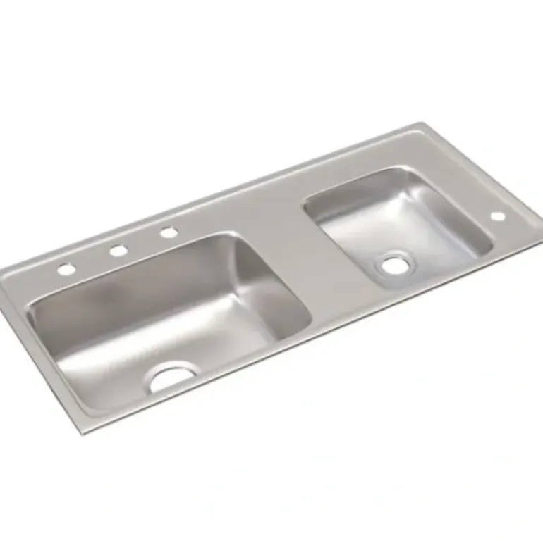 Elkay DRKAD371745R4 Lustertone® Classic Stainless Steel 37-1/4& x 17& x 4-1/2& Double Bowl Drop-in Classroom ADA Sink - One-stop shop for professional tools and equipment.