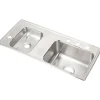 Elkay DRKR3717L4 Lustertone® Classic Stainless Steel 37-1/4& x 17& x 7-5/8& Double Bowl Drop-in Classroom Sink - One-stop shop for professional tools and equipment.