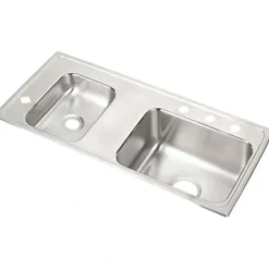 Elkay DRKR3717L4 Lustertone® Classic Stainless Steel 37-1/4& x 17& x 7-5/8& Double Bowl Drop-in Classroom Sink - One-stop shop for professional tools and equipment.