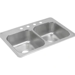 Elkay DXR3322 Dayton® Stainless Steel 33& x 22& x 8-3/16& Equal Double Bowl Drop-in Sink - One-stop shop for professional tools and equipment.