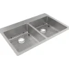 Elkay ECTSRAD33226TBG Crosstown 18 Gauge Stainless Steel 33& x 22& x 6& Equal Double Bowl Dual Mount ADA Sink Kit - One-stop shop for professional tools and equipment.