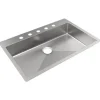 Elkay ECTSRSAD3322601 Crosstown® 18 Gauge Stainless Steel 33& x 22& x 6& 1-Hole Single Bowl Dual Mount ADA Sink - One-stop shop for professional tools and equipment.