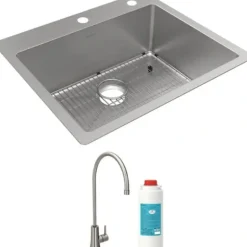 Elkay ECTSR25229TFGB Crosstown® 18 Gauge Stainless Steel 25& x 22& x 9& Single Bowl Dual Mount Sink Kit with Filtered Beverage Faucet - One-stop shop for professional tools and equipment.