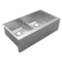 Elkay EFRUFFA3417 Crosstown® 16 Gauge Stainless Steel 35-7/8& x 20-1/4& x 9& Equal Double Bowl Tall Farmhouse Sink with Aqua Divide - One-stop shop for professional tools and equipment.