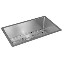 Elkay EFRU311610TC Crosstown® 16 Gauge Stainless Steel 32-1/2& x 18& x 10& Single Bowl Undermount Sink Kit - One-stop shop for professional tools and equipment.